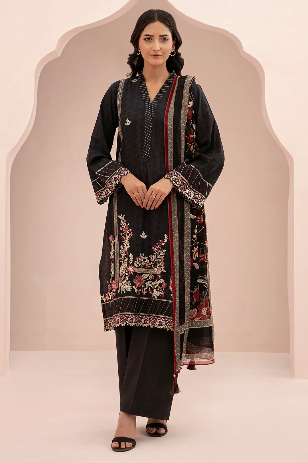 Embroidered Shirt Shalwar Dupatta - 0402
