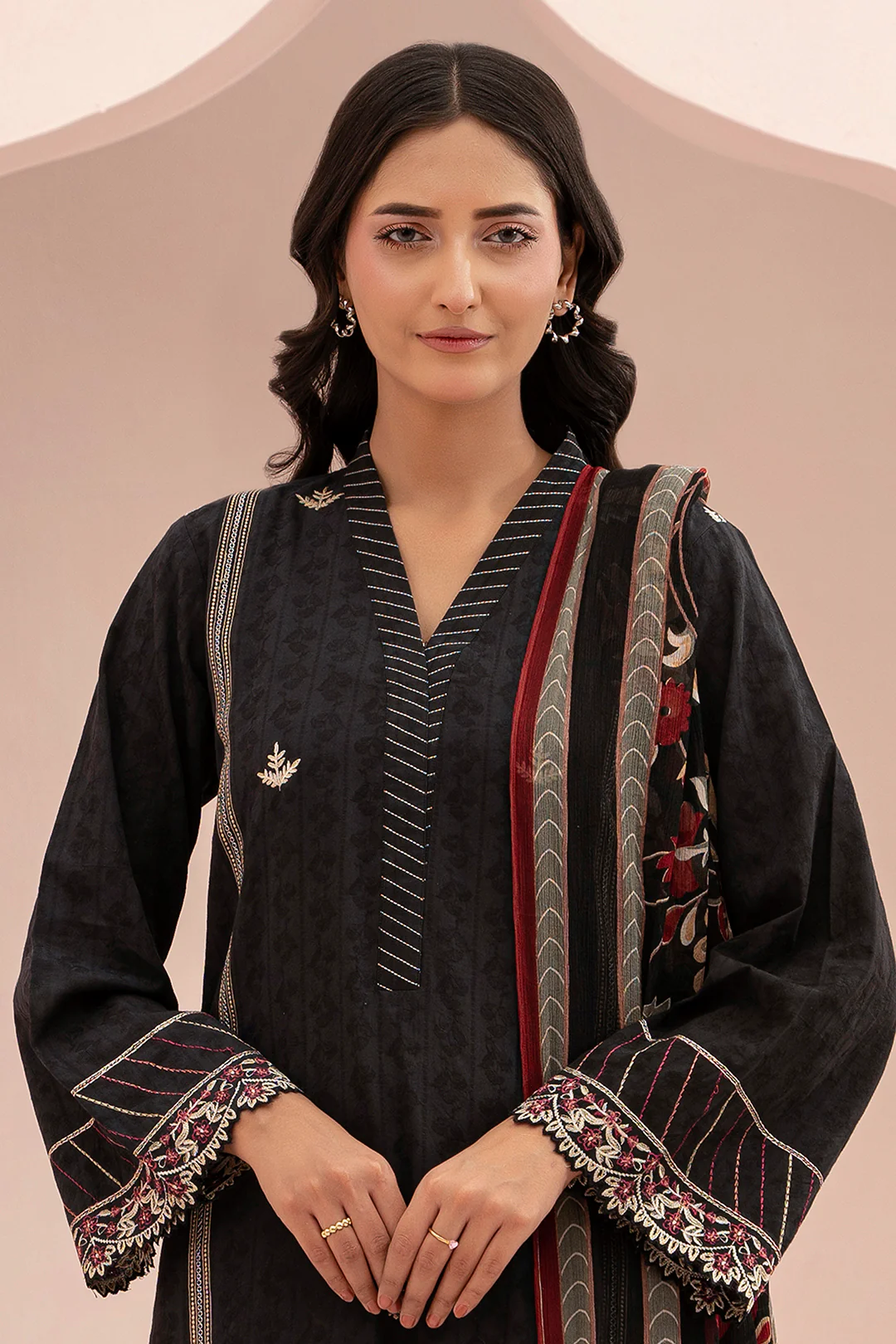 Embroidered Shirt Shalwar Dupatta - 0402 - Image 2