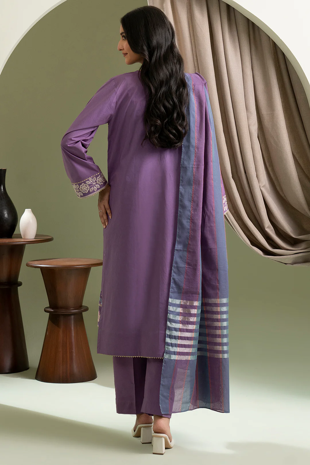 Embroidered Shirt Shalwar Dupatta - 0404 - Image 10