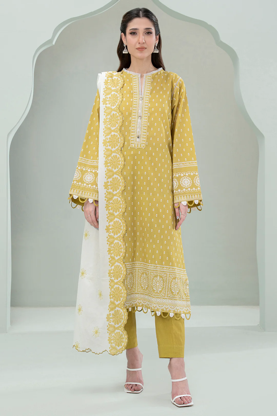 Embroidered Shirt Shalwar Dupatta - 0459 - Image 4