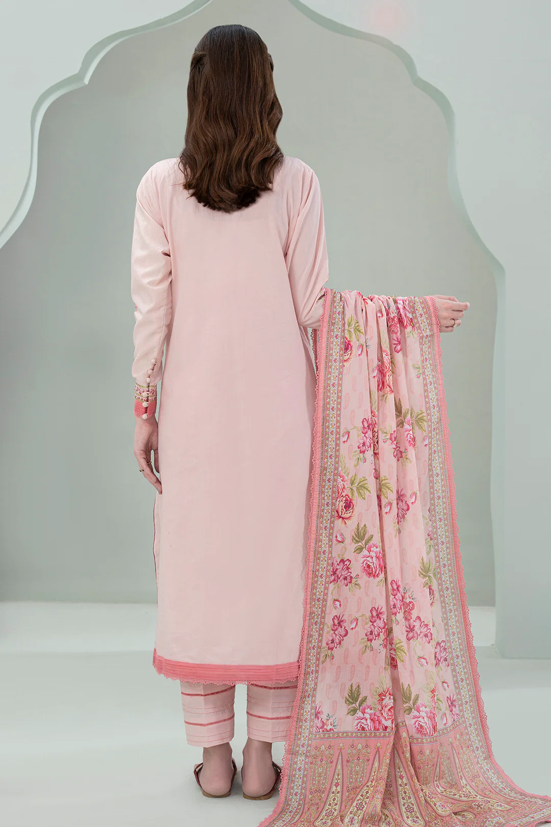 Embroidered Shirt Shalwar Dupatta - 0462 - Image 5