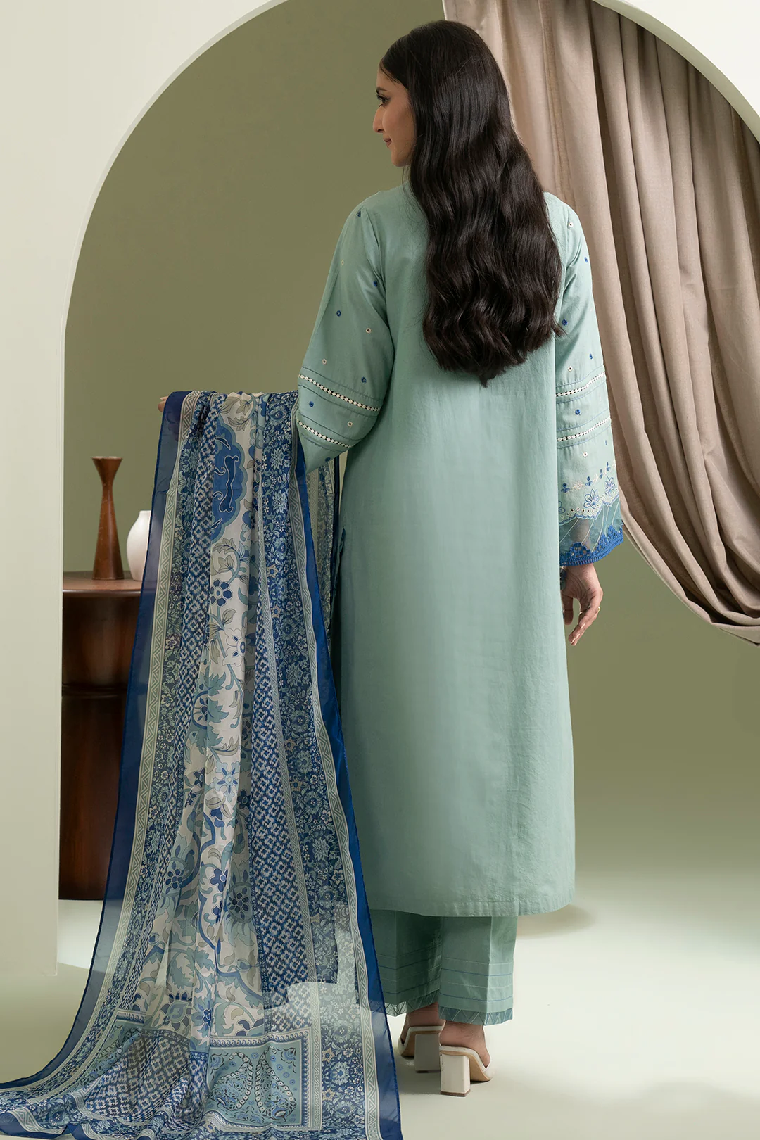 Embroidered Shirt Shalwar Dupatta - 0463 - Image 10