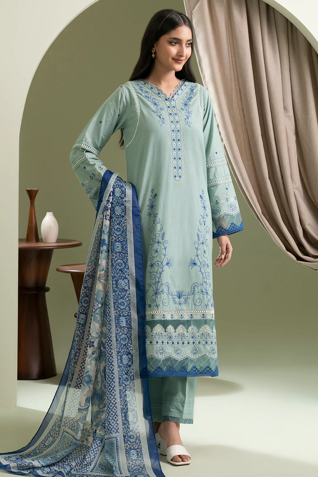 Embroidered Shirt Shalwar Dupatta - 0463 - Image 4