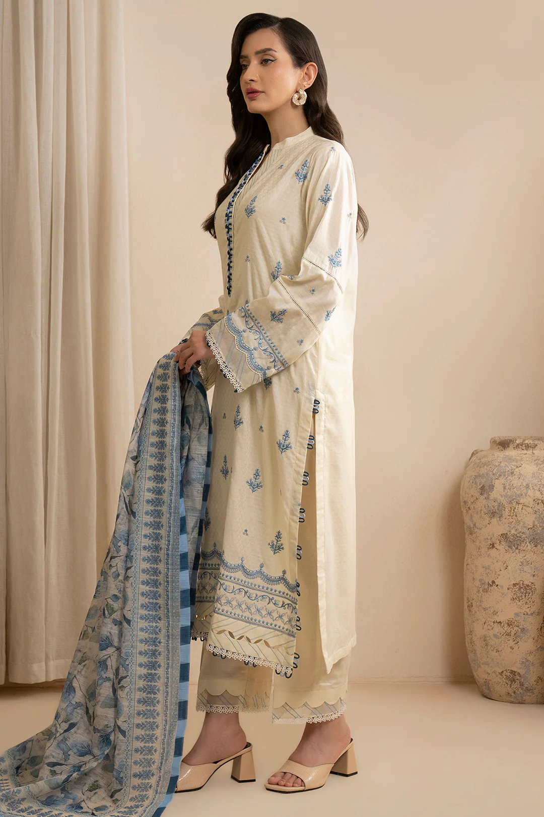Embroidered Shirt Shalwar Dupatta - 0465 - Image 11