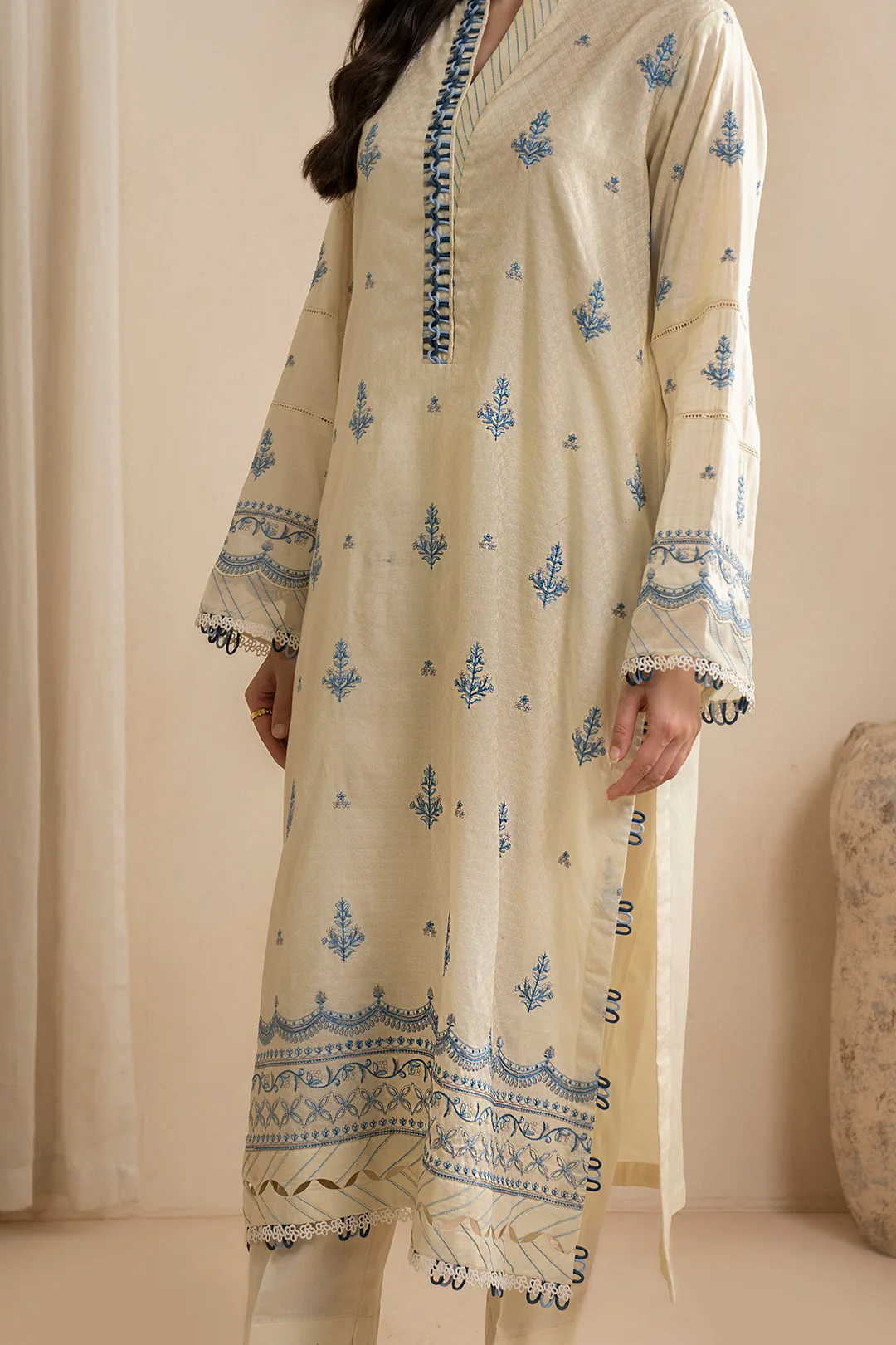 Embroidered Shirt Shalwar Dupatta - 0465 - Image 8