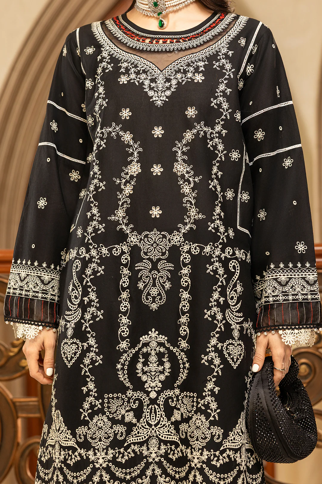 Embroidered Shirt Shalwar Dupatta - 0468 - Image 5