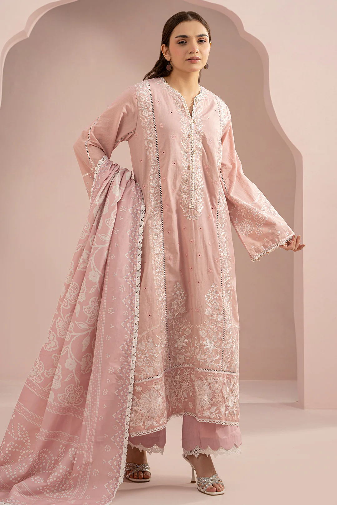 Embroidered Shirt Shalwar Dupatta - 0469 - Image 2