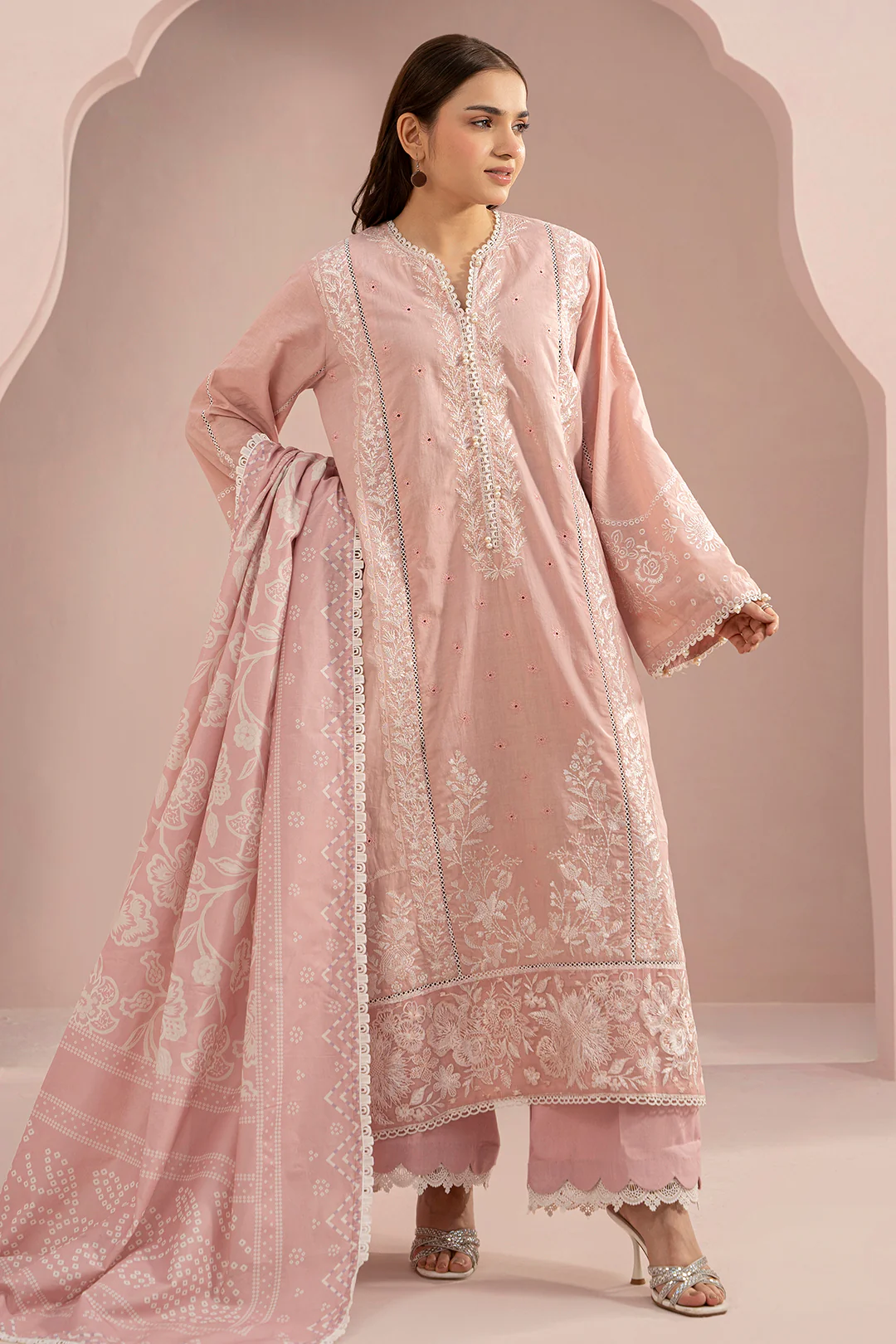 Embroidered Shirt Shalwar Dupatta - 0469 - Image 4