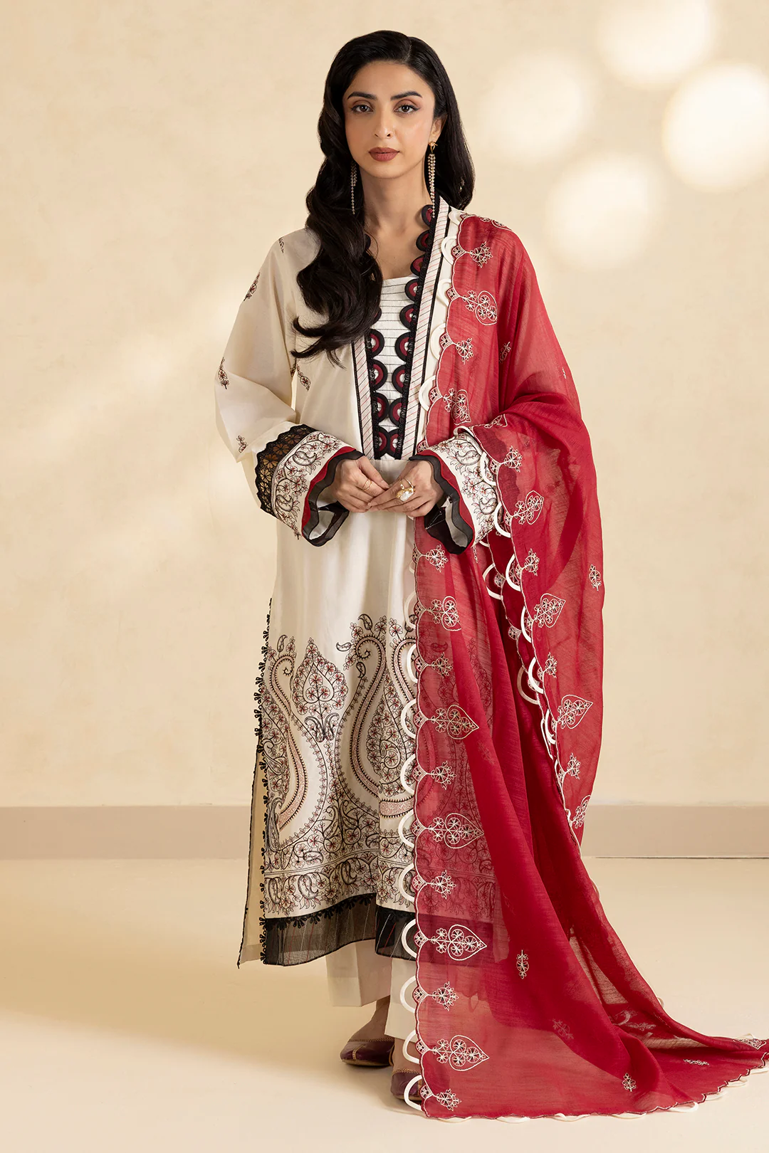 Embroidered Shirt Shalwar Dupatta - 0470 - Image 2