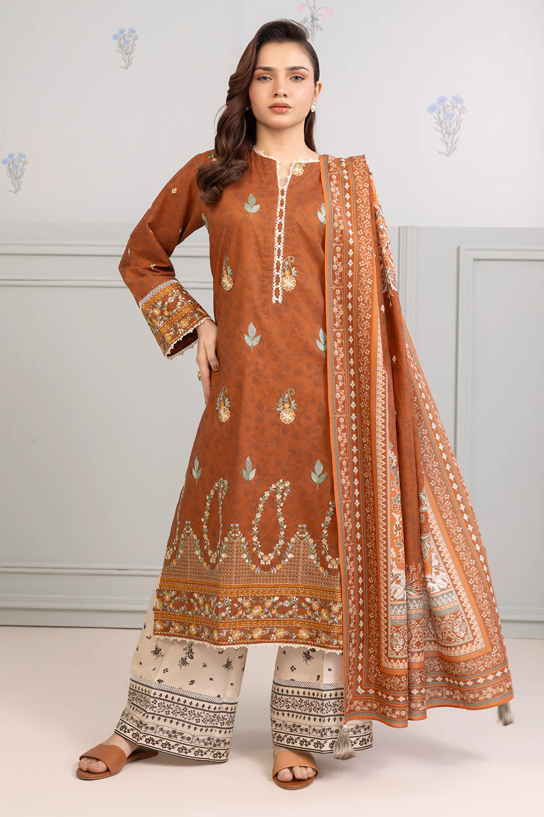 Embroidered Shirt Shalwar Dupatta - 0522