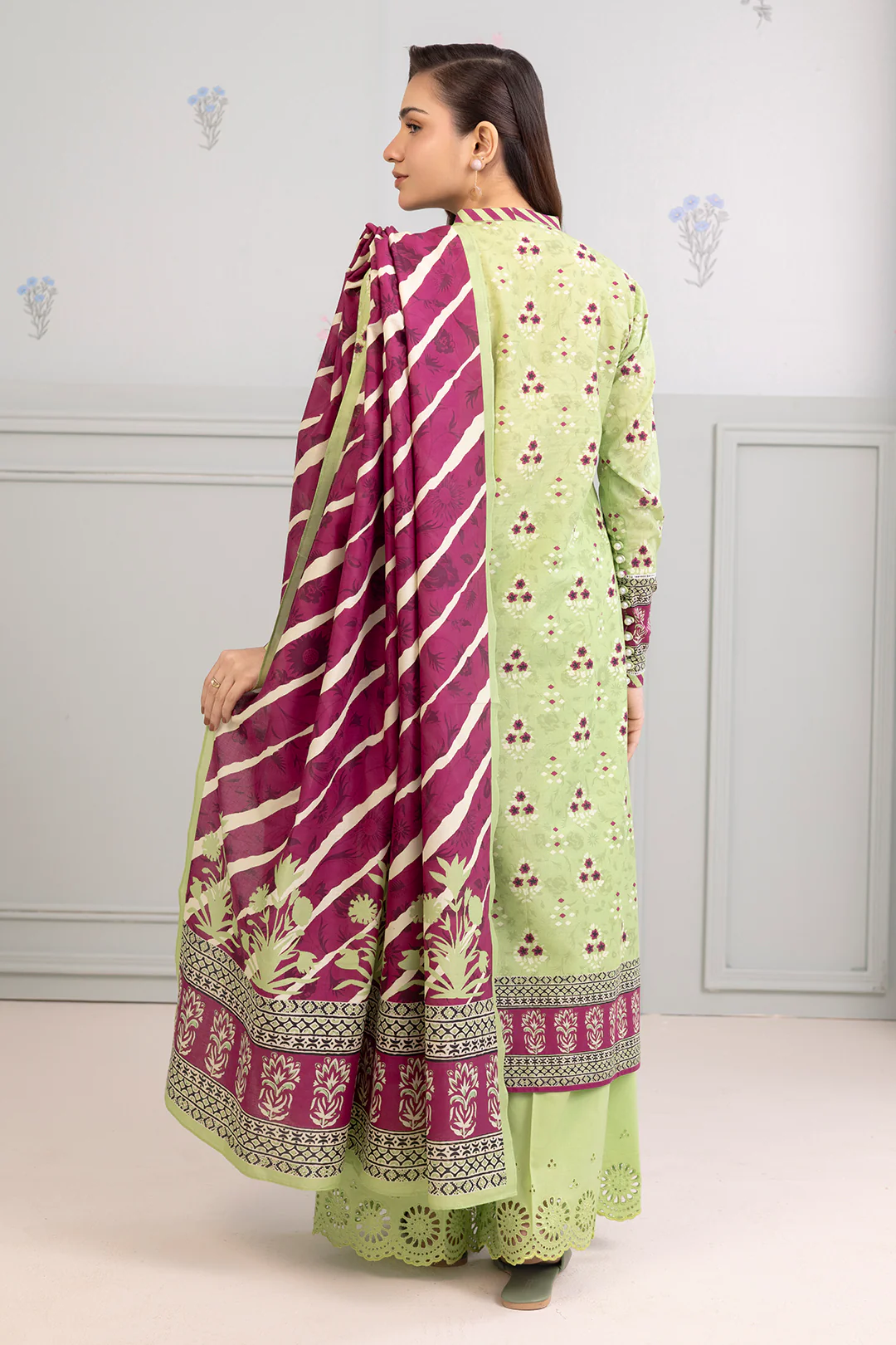 Embroidered Shirt Shalwar Dupatta - 0523 - Image 5