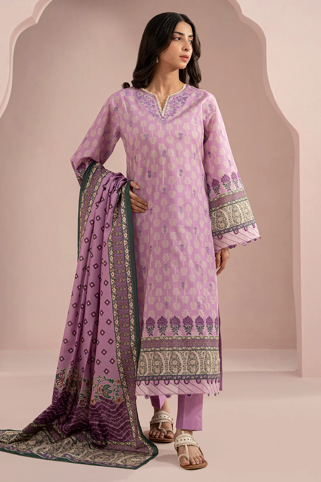 Embroidered Shirt Shalwar Dupatta - 0525 - Image 4