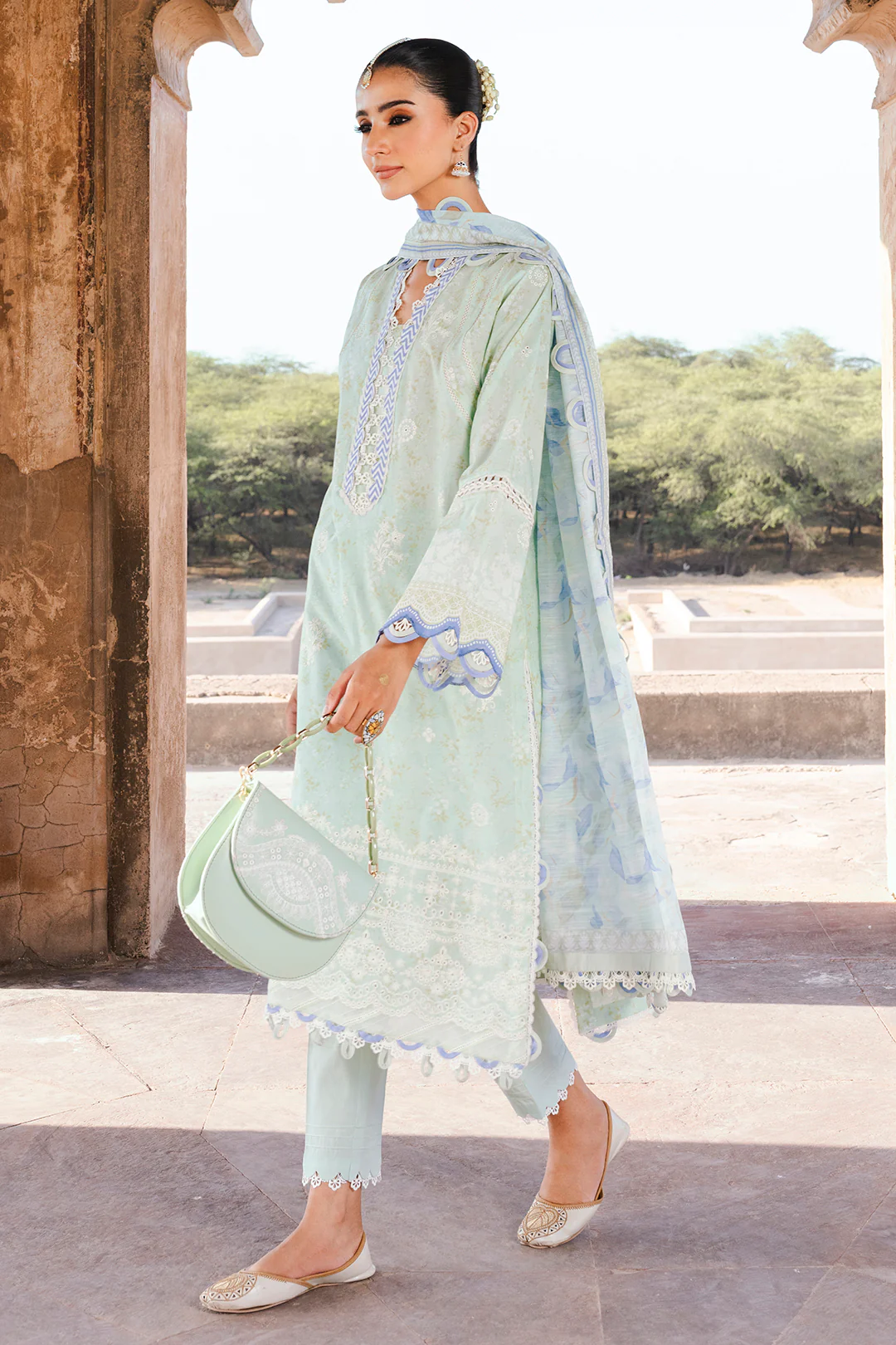 Embroidered Shirt Shalwar Dupatta - 0529 - Image 14