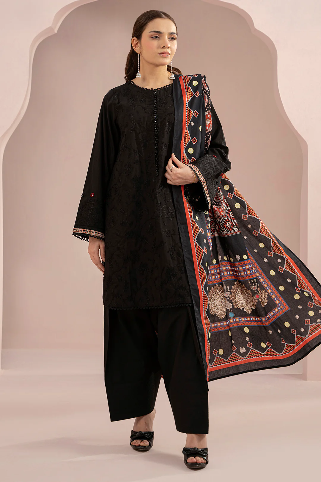 Embroidered Shirt Shalwar Dupatta - 0533 - Image 2