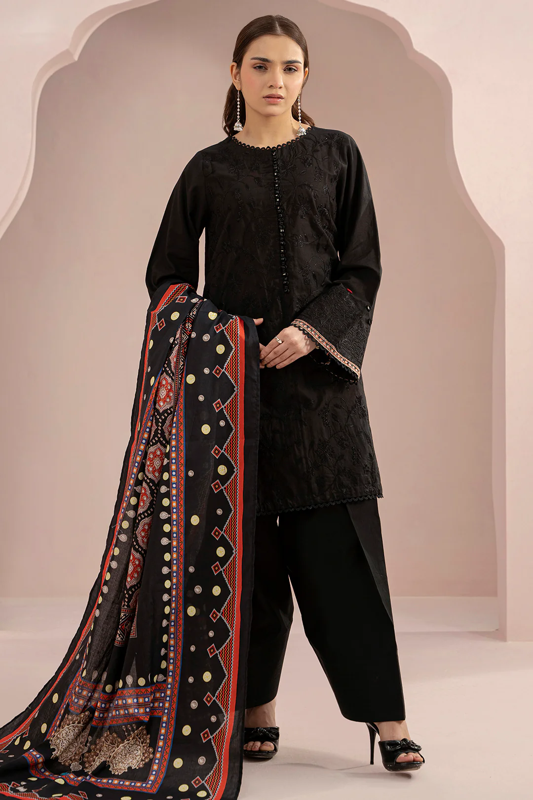 Embroidered Shirt Shalwar Dupatta - 0533 - Image 4