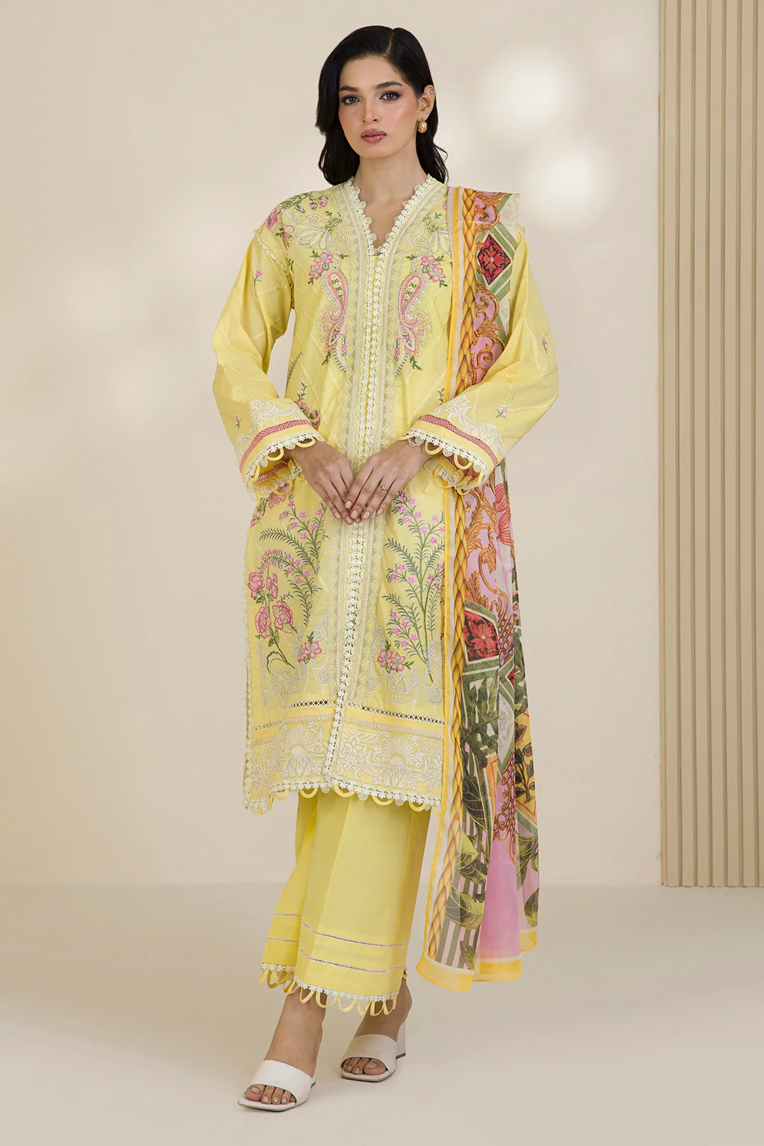Embroidered Shirt Shalwar Dupatta - 0534 - Image 2