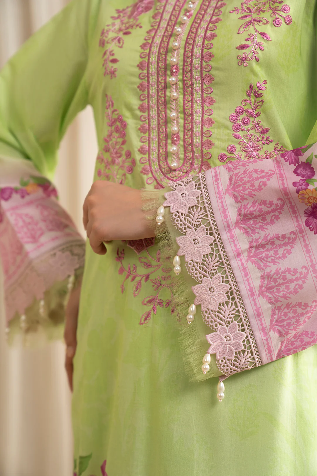 Embroidered Shirt Shalwar Dupatta - 0594 - Image 7