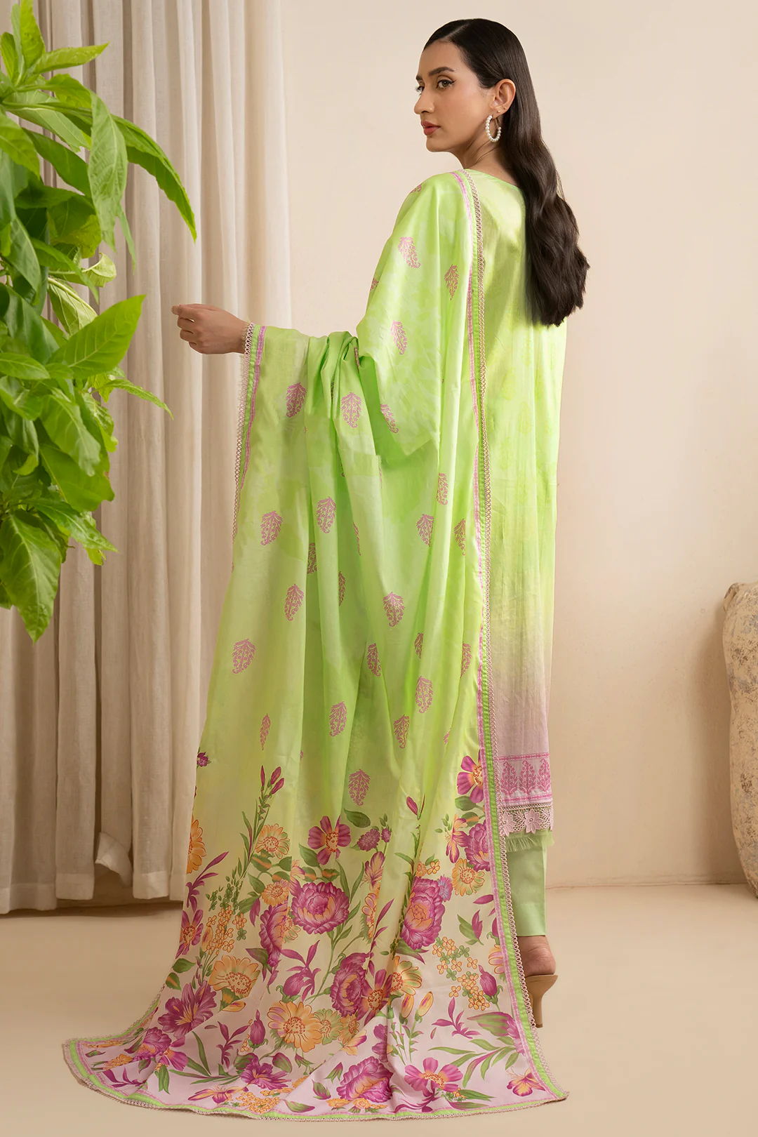 Embroidered Shirt Shalwar Dupatta - 0594 - Image 8