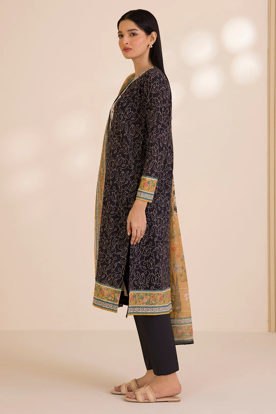 Embroidered Shirt Shalwar Dupatta - 0595 - Image 7