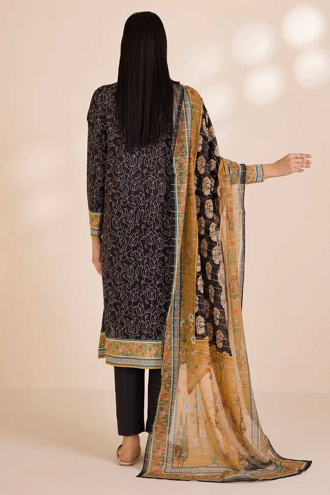 Embroidered Shirt Shalwar Dupatta - 0595 - Image 9