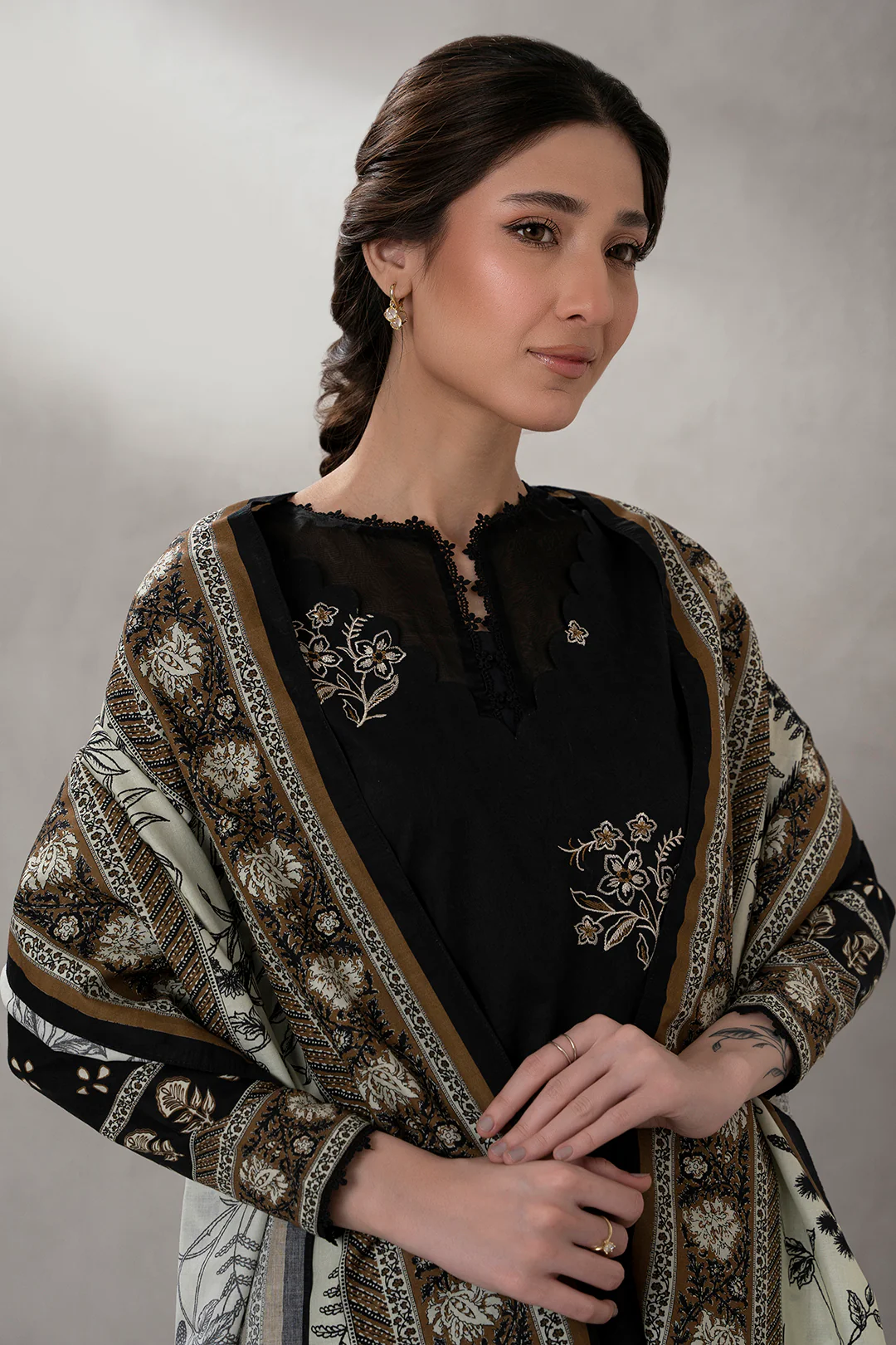 Embroidered Shirt Shalwar Dupatta - 0597 - Image 3