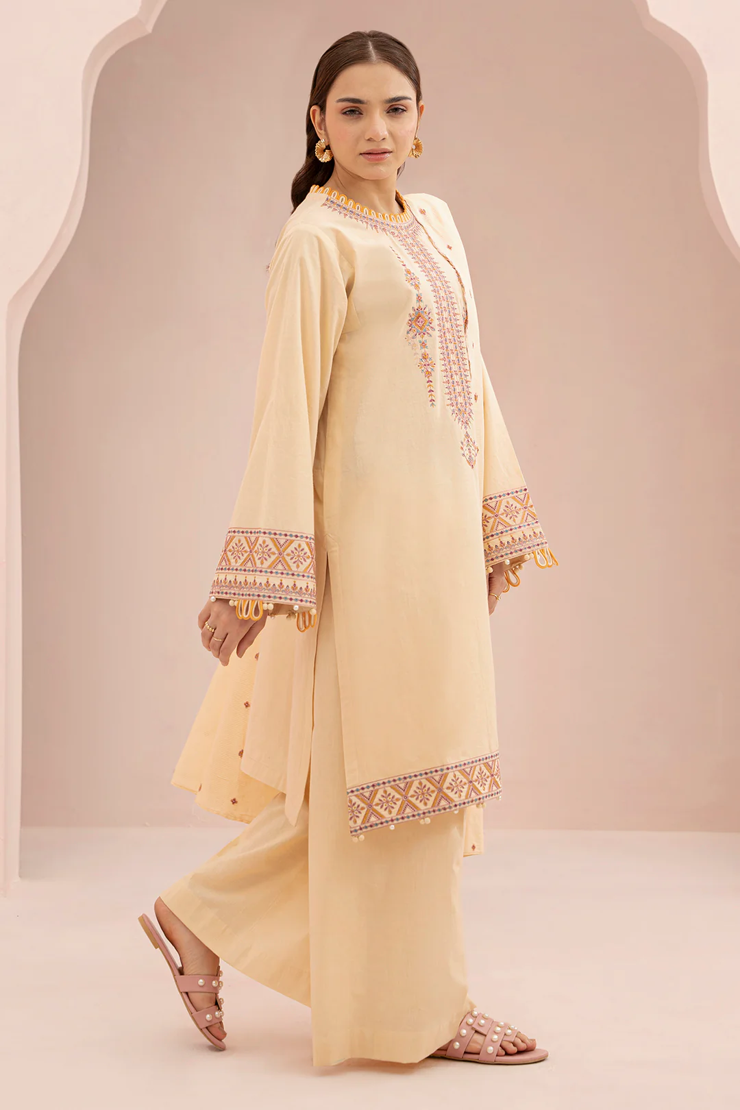 Embroidered Shirt Shalwar Dupatta - 0598 - Image 5