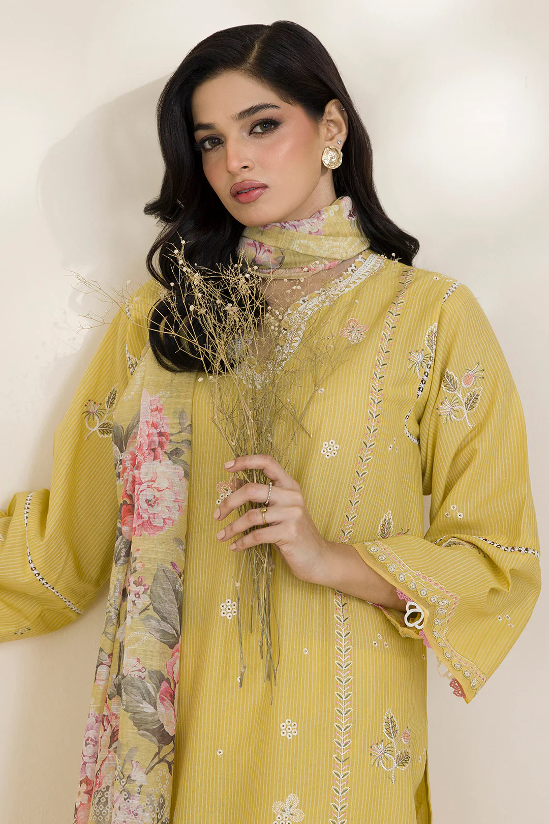 Embroidered Shirt Shalwar Dupatta - 0599 - Image 2