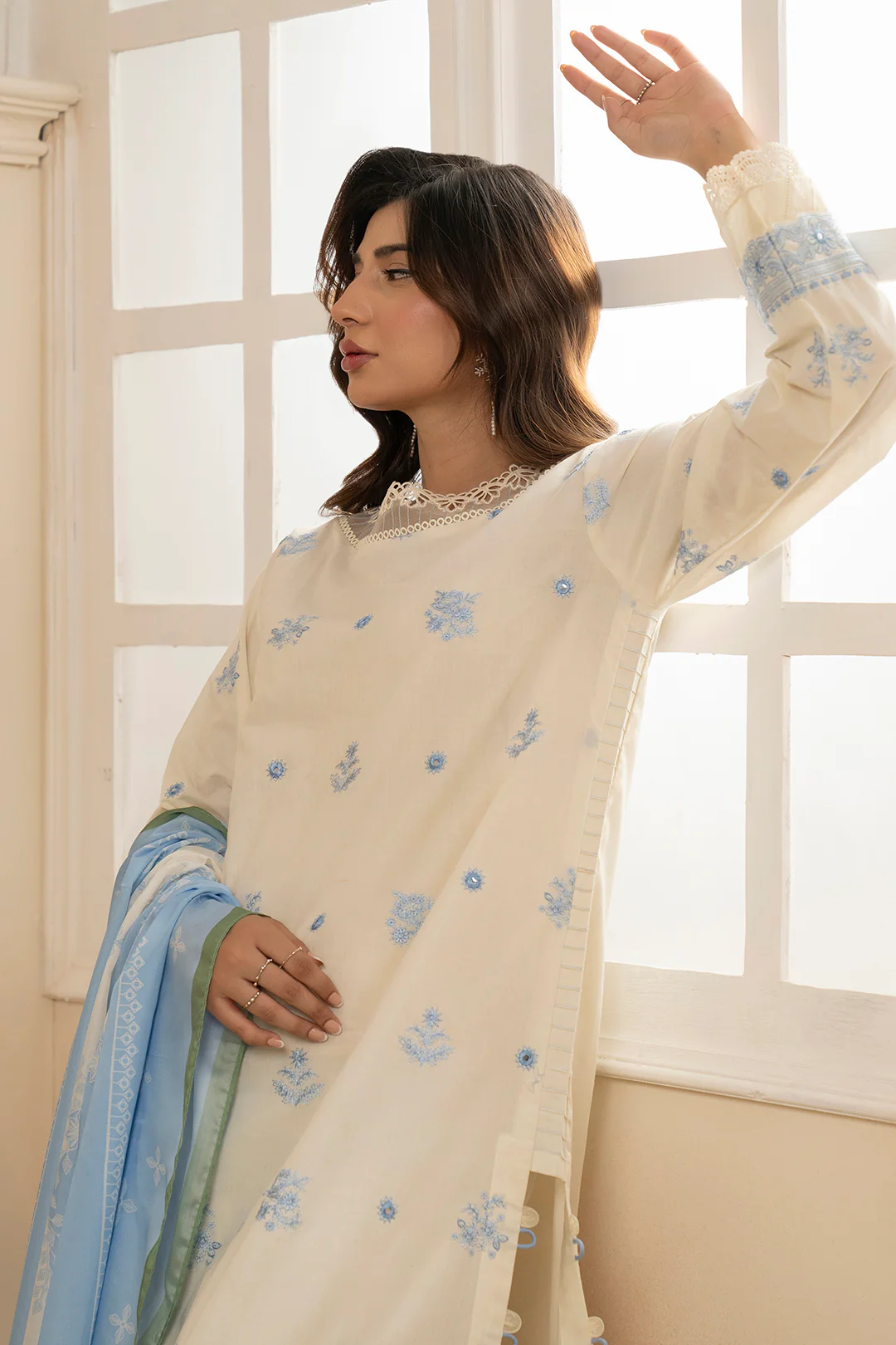 Embroidered Shirt Shalwar Dupatta - 0601 - Image 9