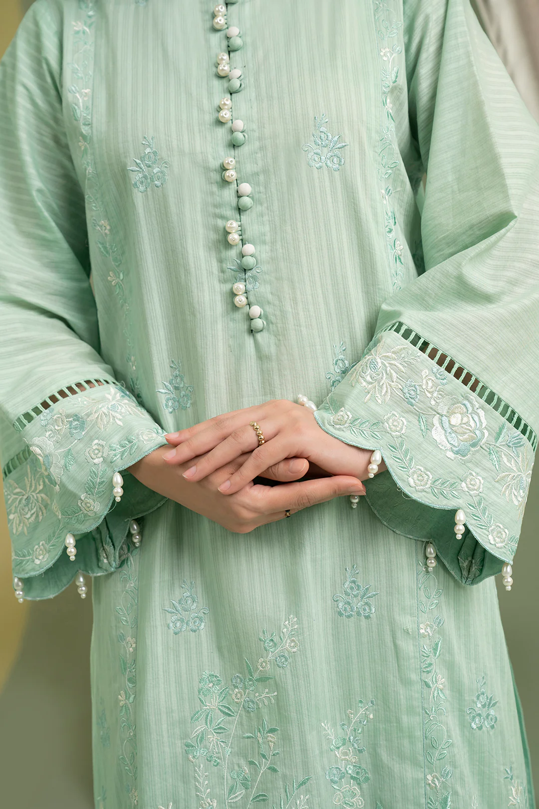Embroidered Shirt Shalwar Dupatta - 0605 - Image 5