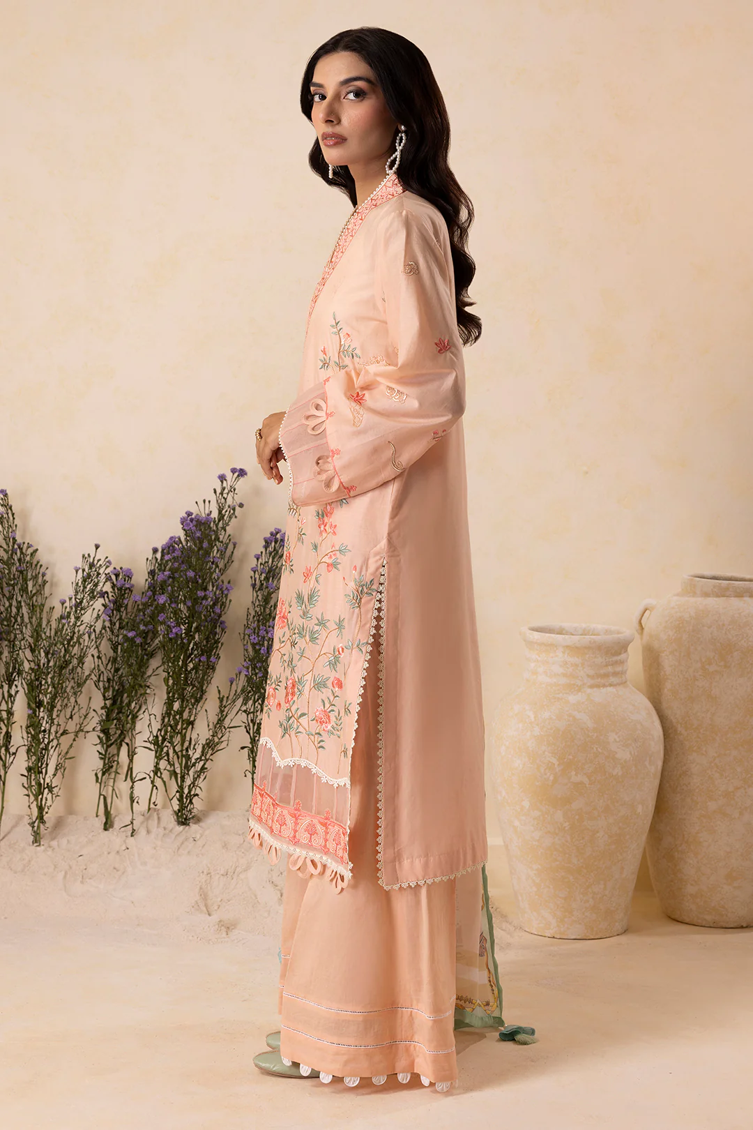 Embroidered Shirt Shalwar Dupatta - 0606 - Image 7