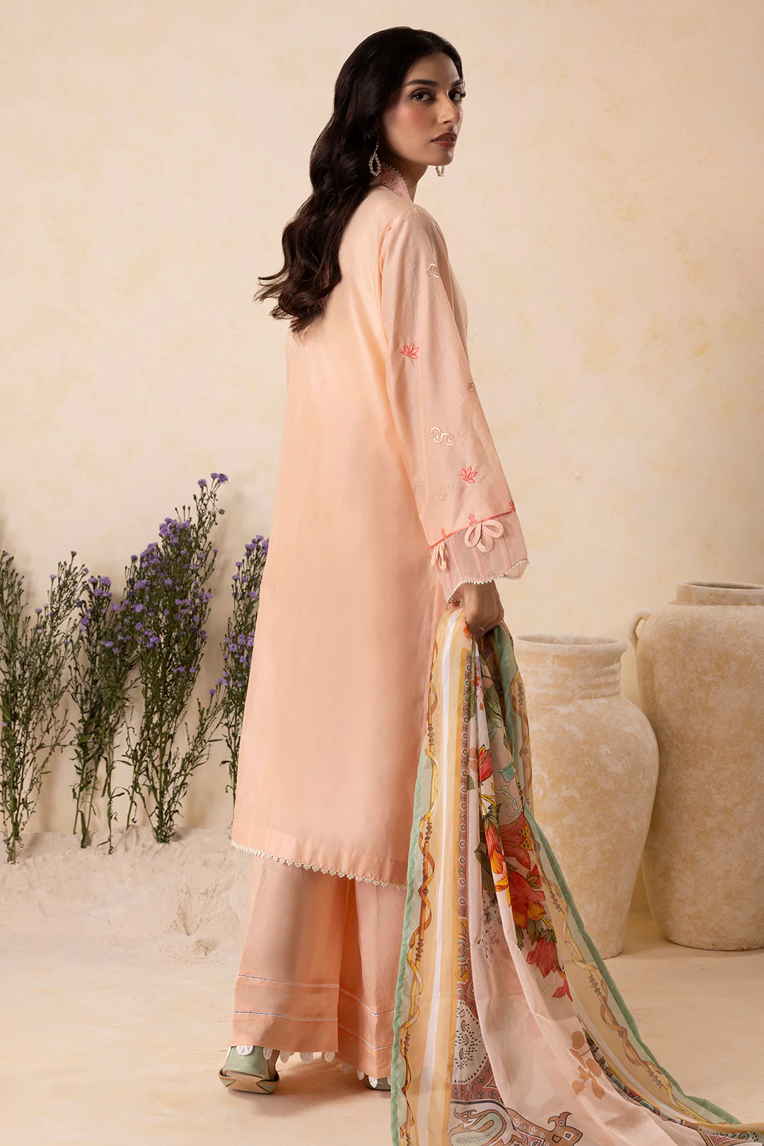 Embroidered Shirt Shalwar Dupatta - 0606 - Image 8