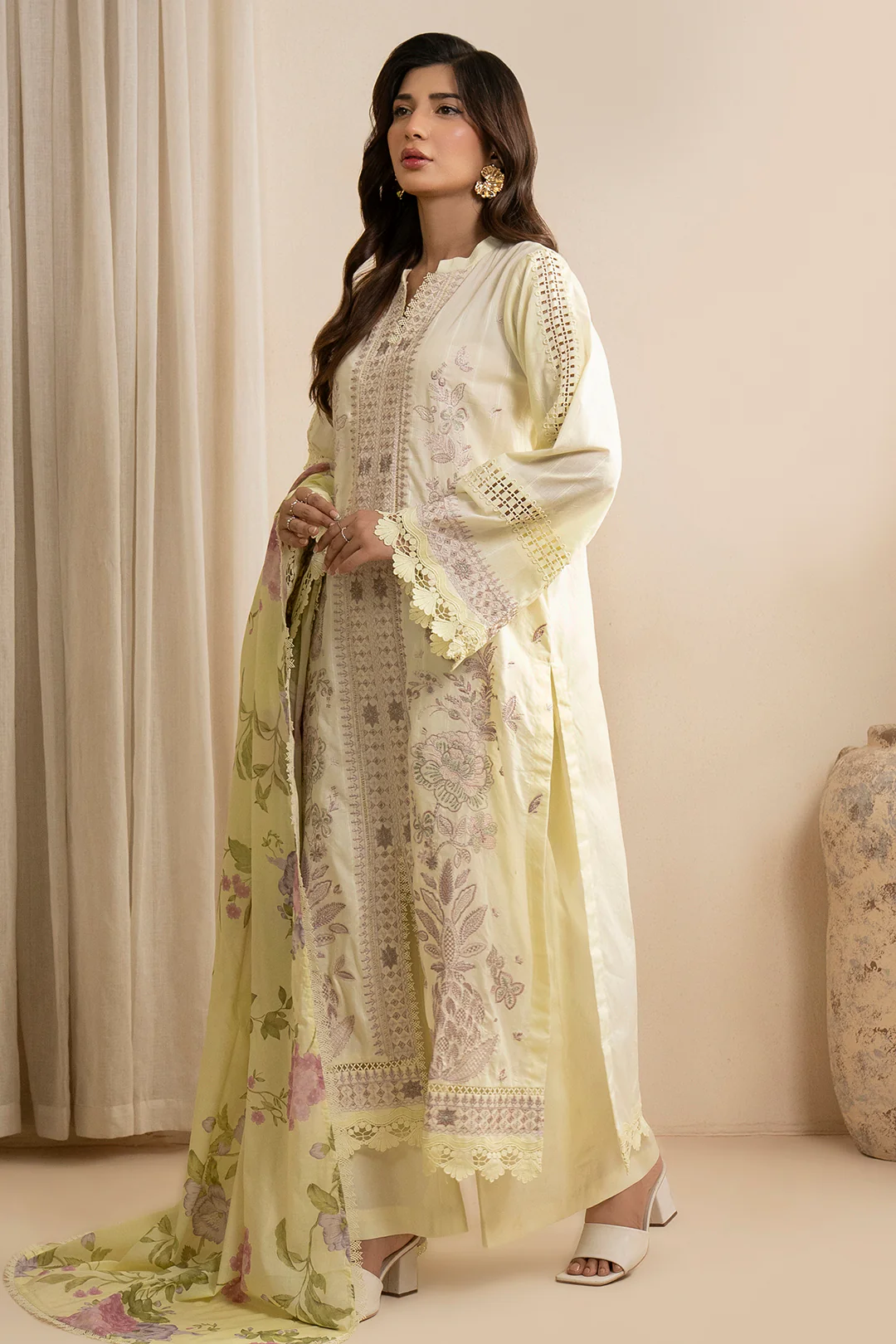 Embroidered Shirt Shalwar Dupatta - 0607 - Image 9