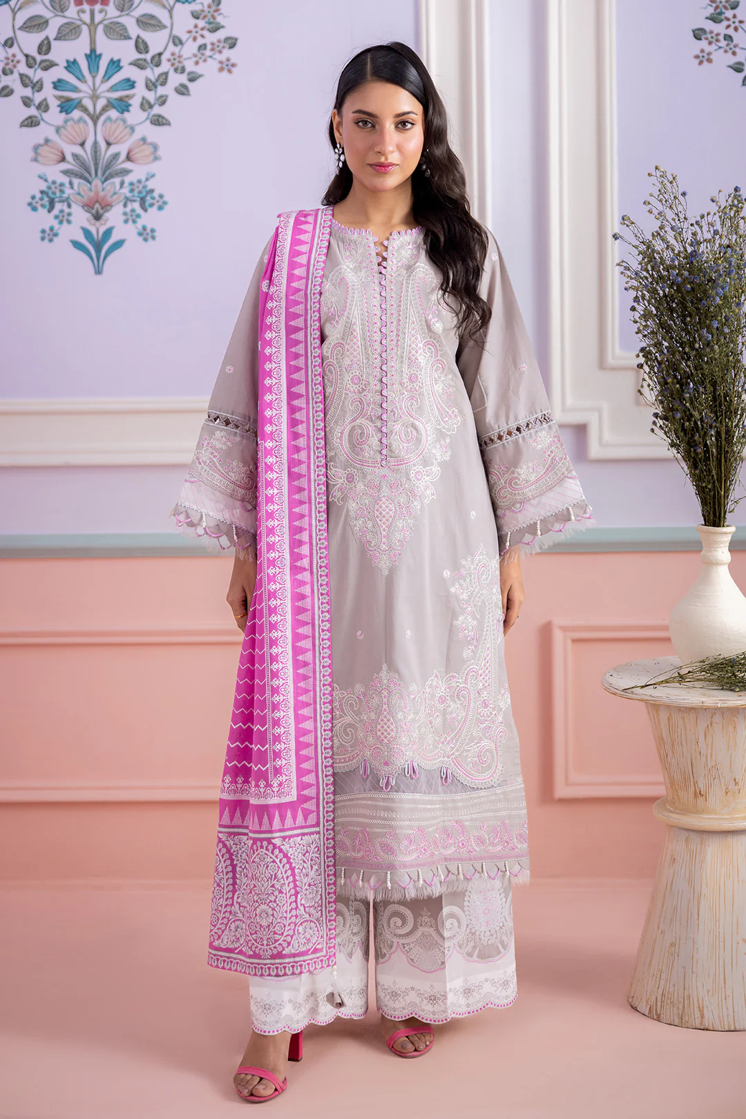 Embroidered Shirt Shalwar Dupatta - 0608 - Image 3
