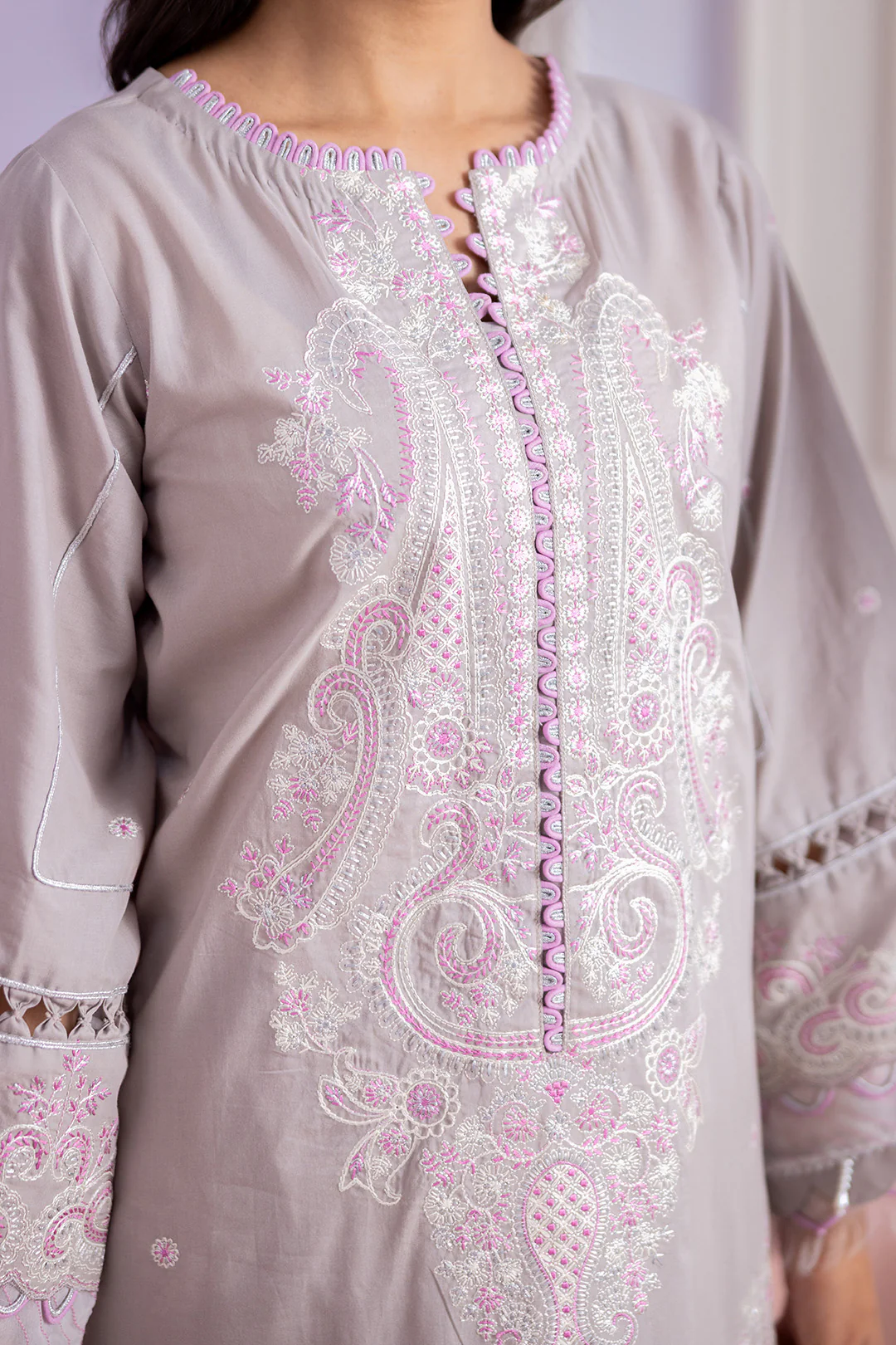 Embroidered Shirt Shalwar Dupatta - 0608 - Image 6