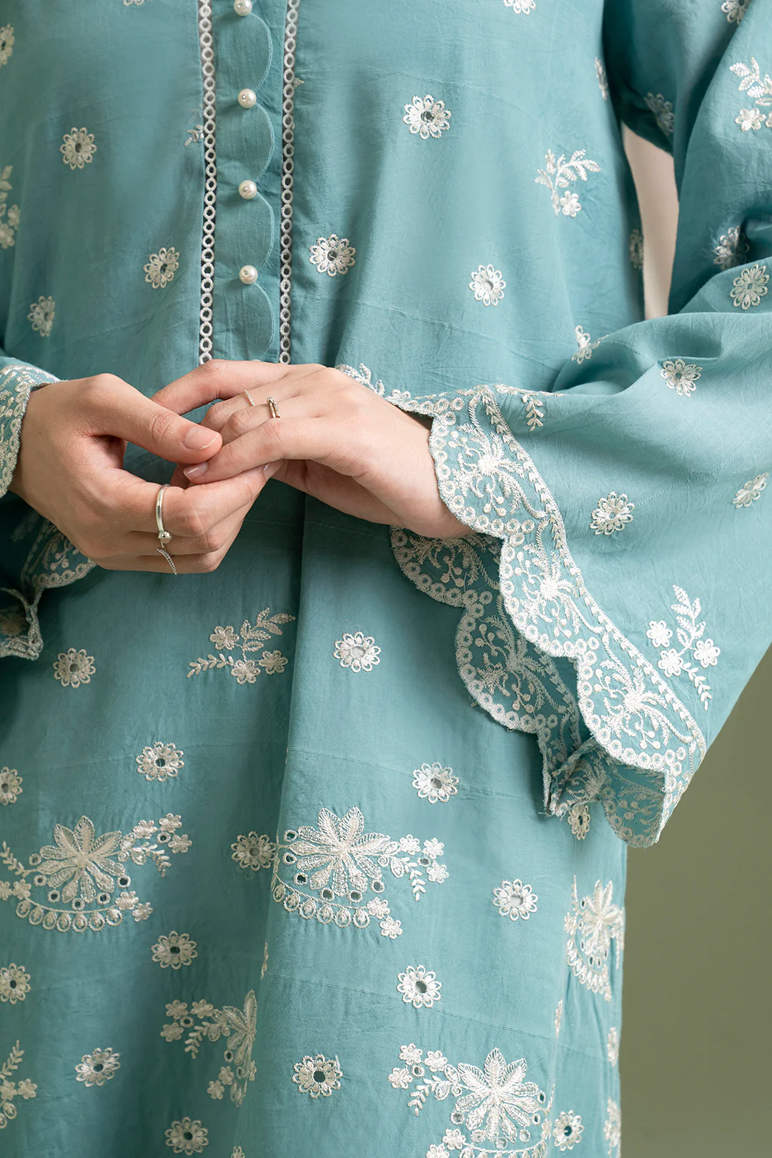 Embroidered Shirt Shalwar Dupatta - 0609 - Image 6