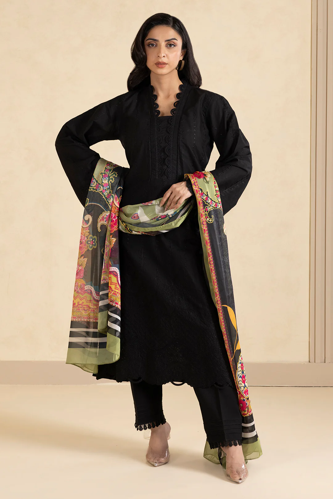 Embroidered Shirt Shalwar Dupatta - 0610 - Image 2