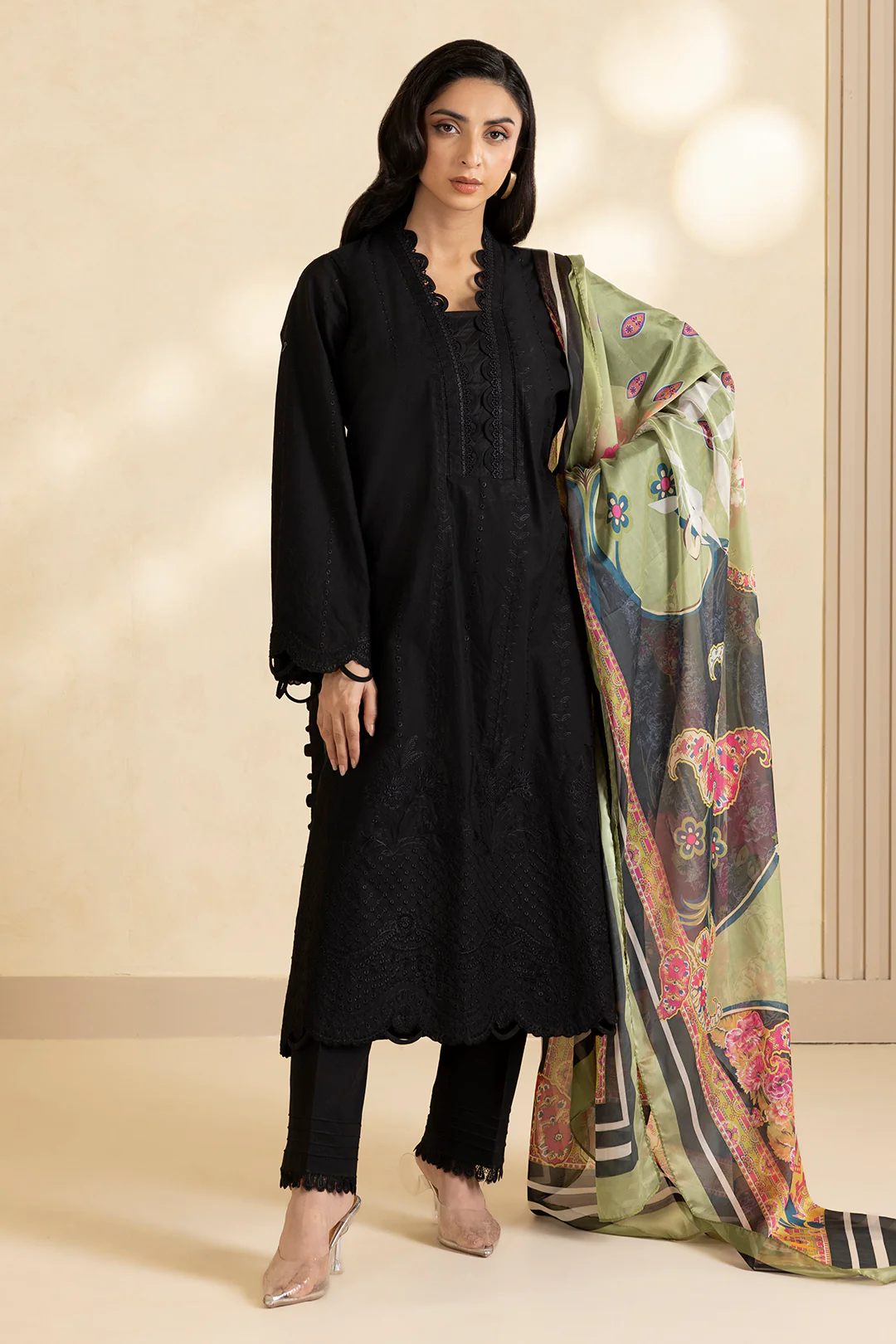 Embroidered Shirt Shalwar Dupatta - 0610 - Image 3