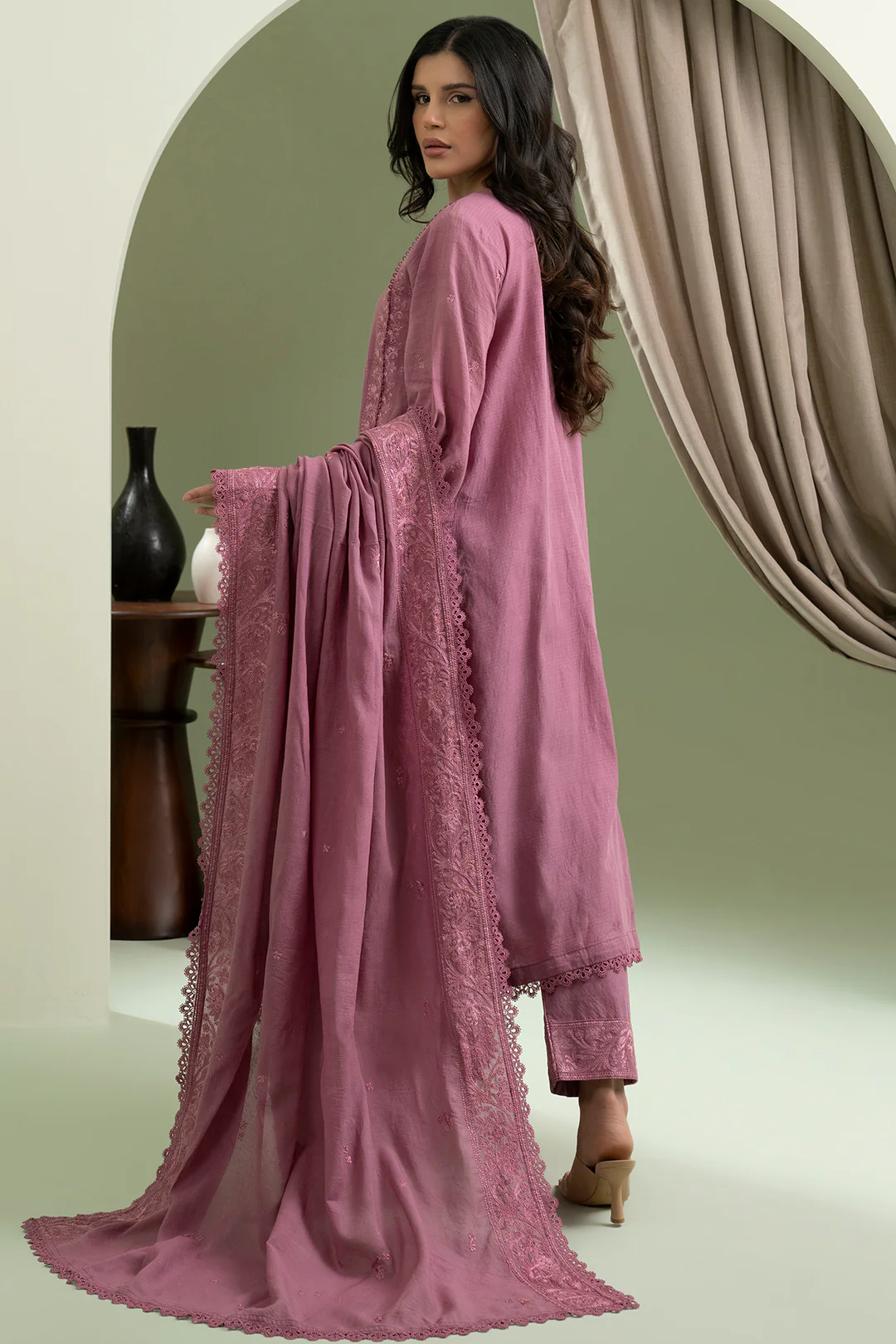 Embroidered Shirt Shalwar Dupatta - 0613 - Image 8