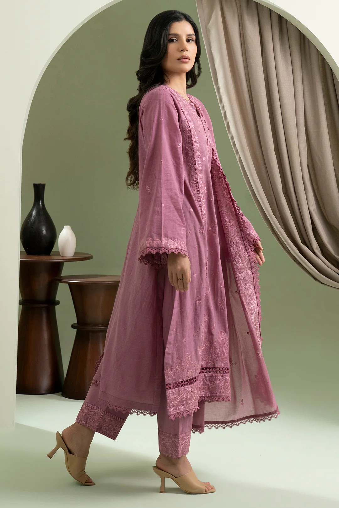 Embroidered Shirt Shalwar Dupatta - 0613 - Image 9