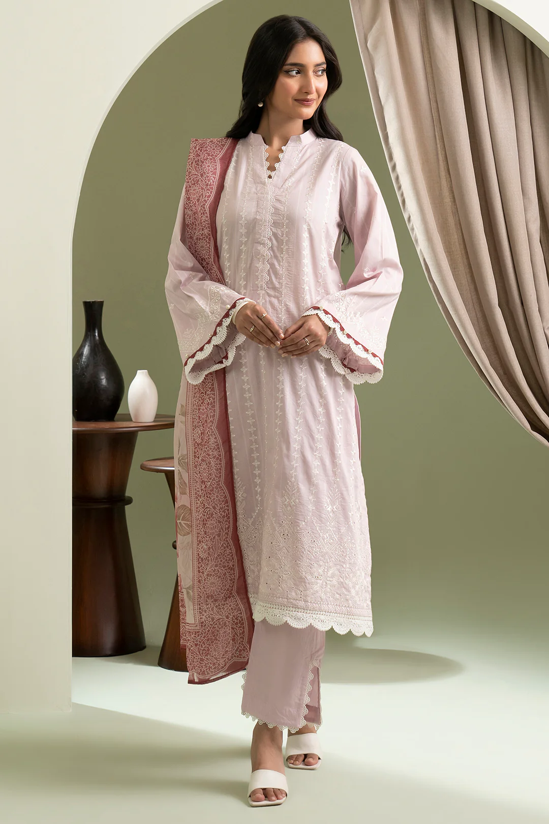 Embroidered Shirt Shalwar Dupatta - 0617 - Image 2