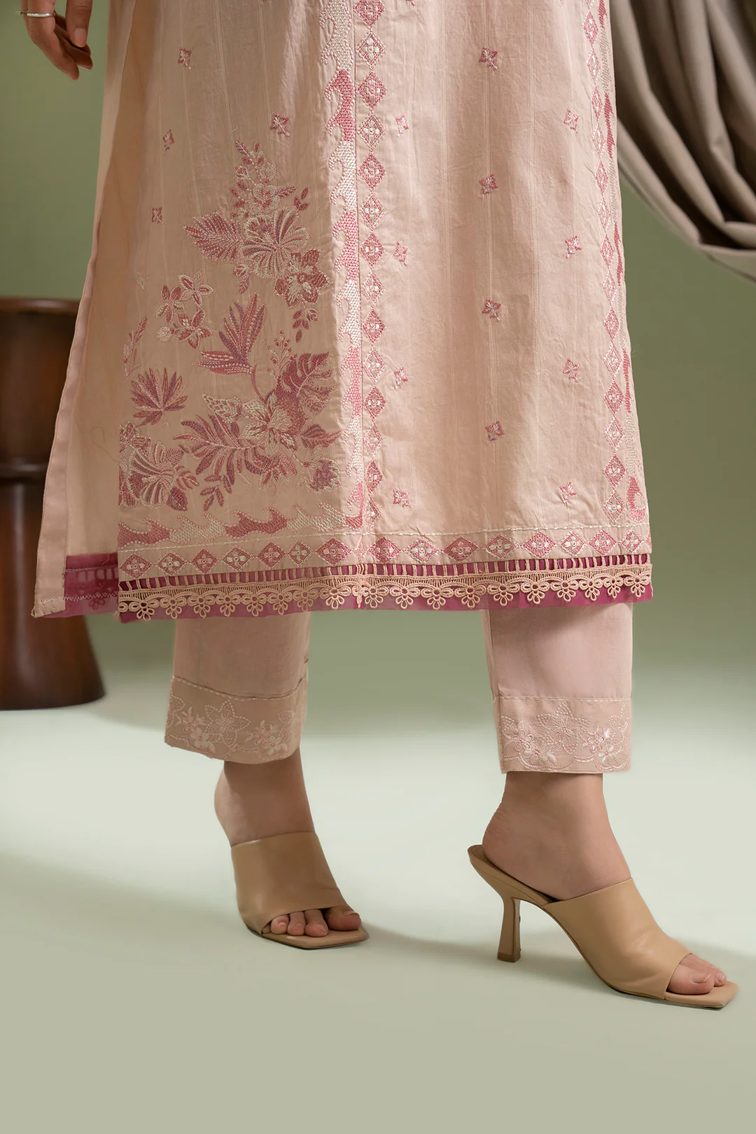 Embroidered Shirt Shalwar Dupatta - 0619 - Image 6
