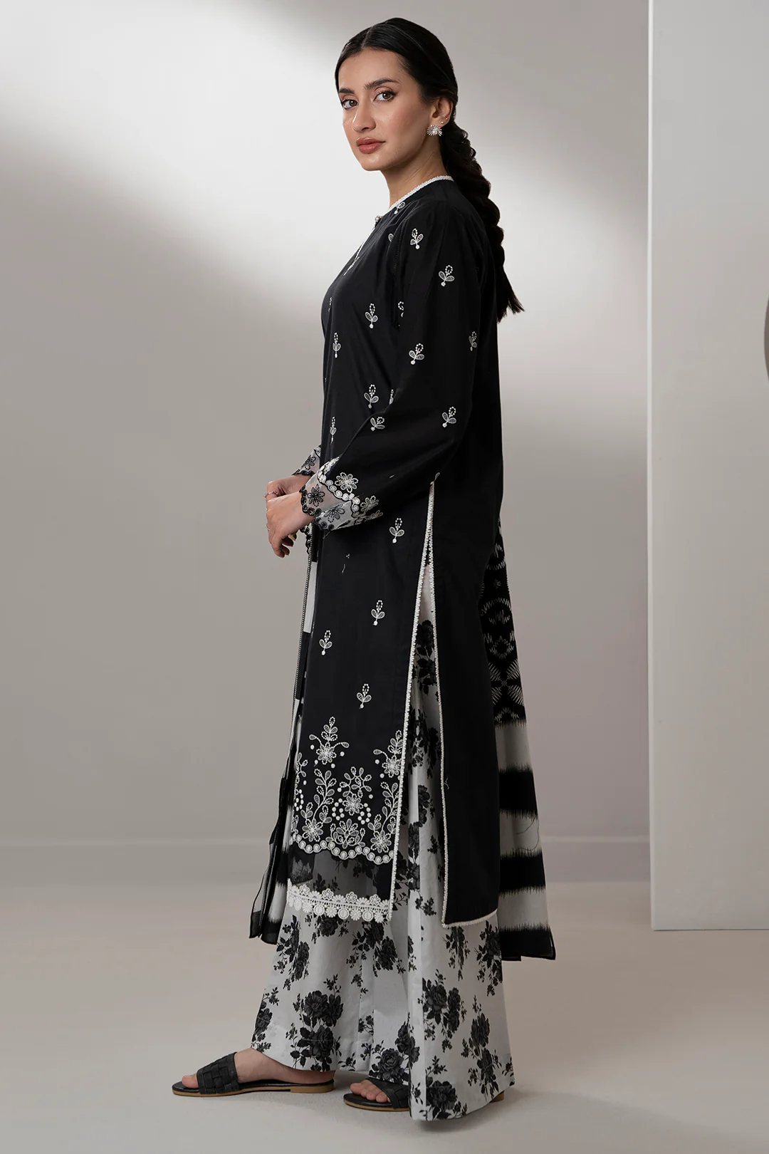 Embroidered Shirt Shalwar Dupatta - 0675 - Image 3