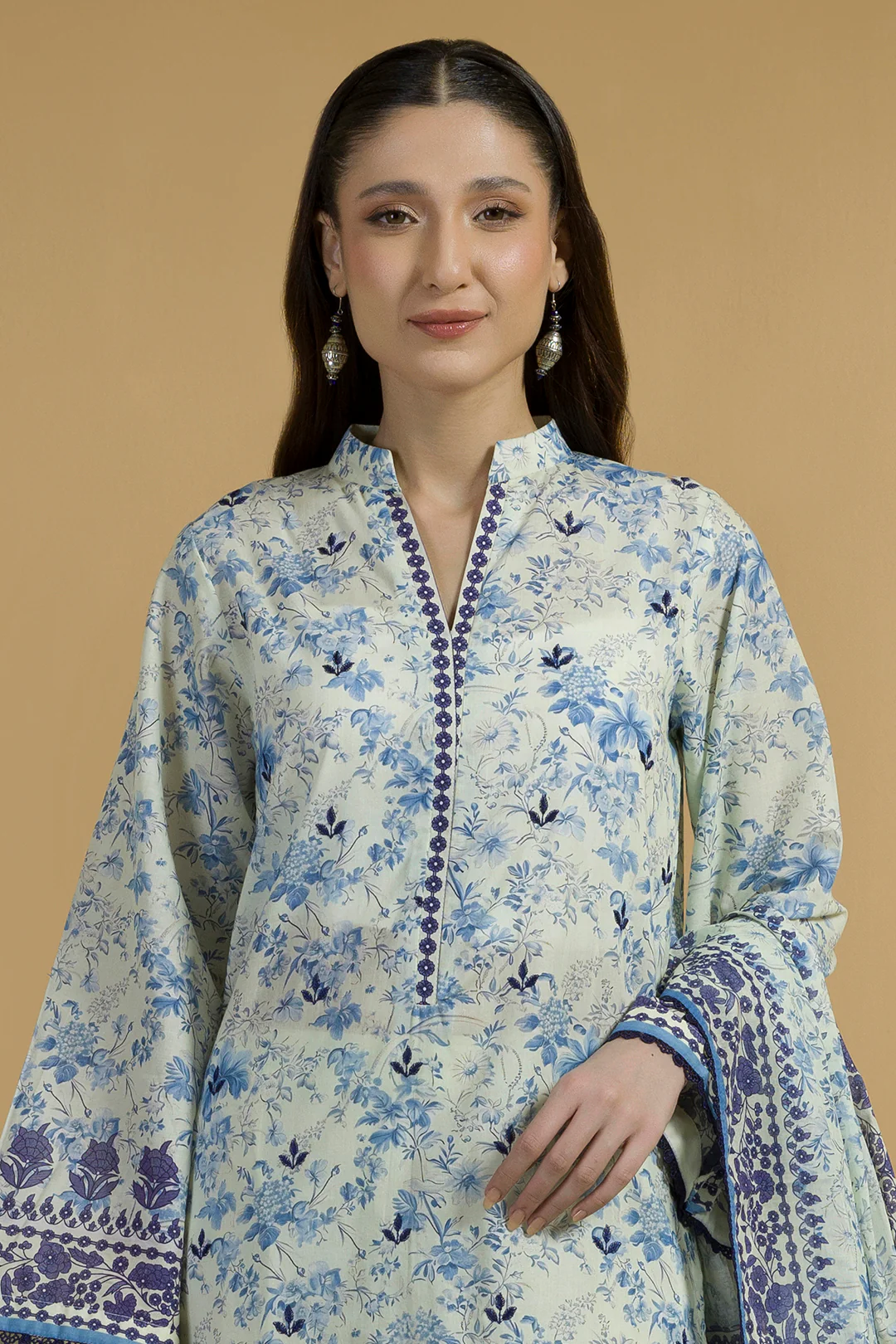 Embroidered Shirt Shalwar Dupatta - 0677 - Image 2