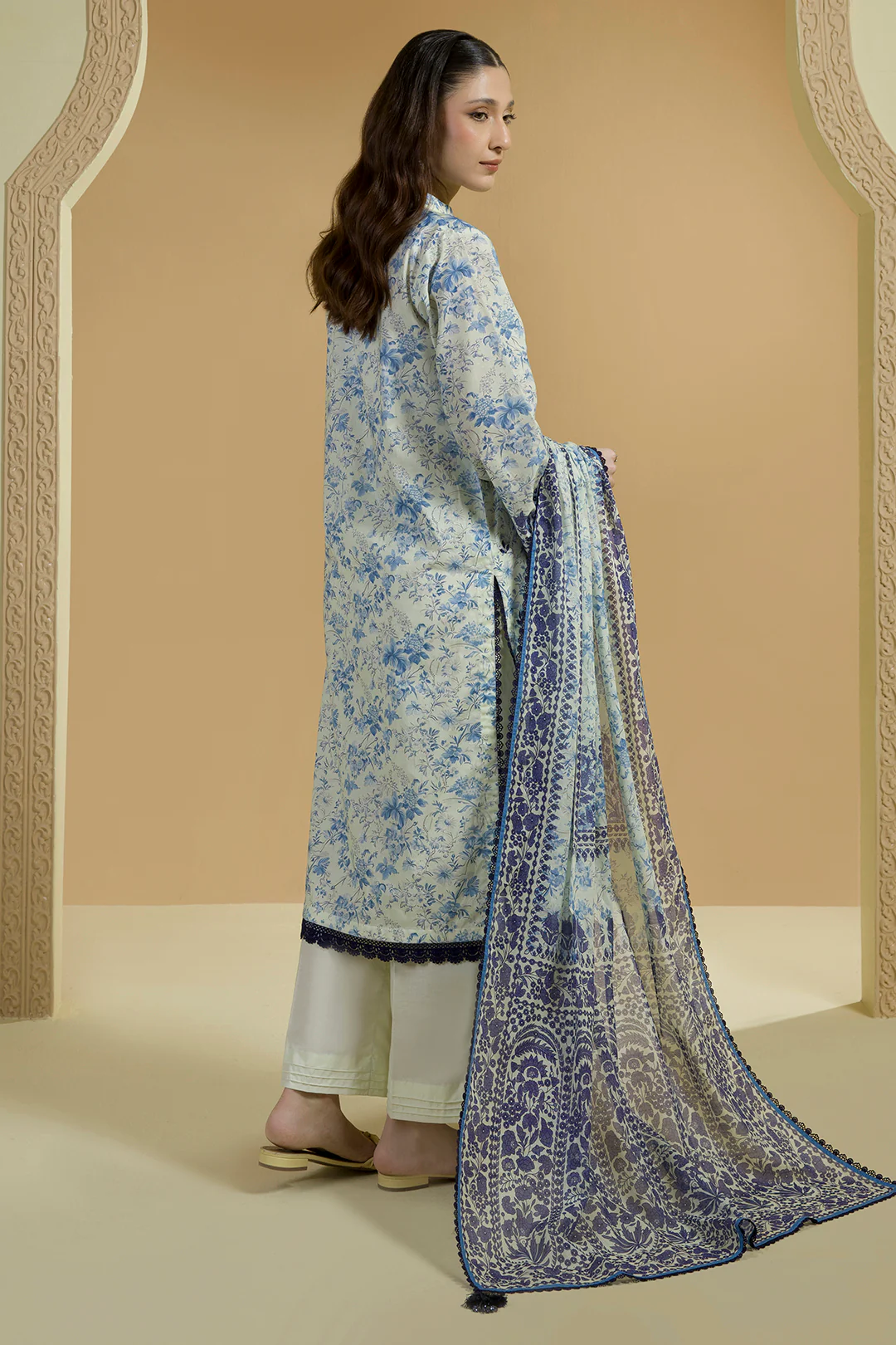 Embroidered Shirt Shalwar Dupatta - 0677 - Image 6