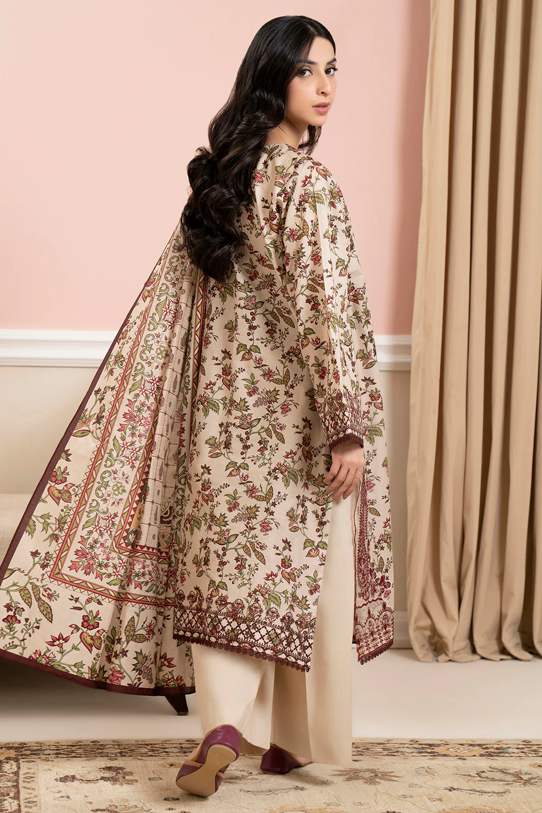 Embroidered Shirt Shalwar Dupatta - 0678 - Image 7