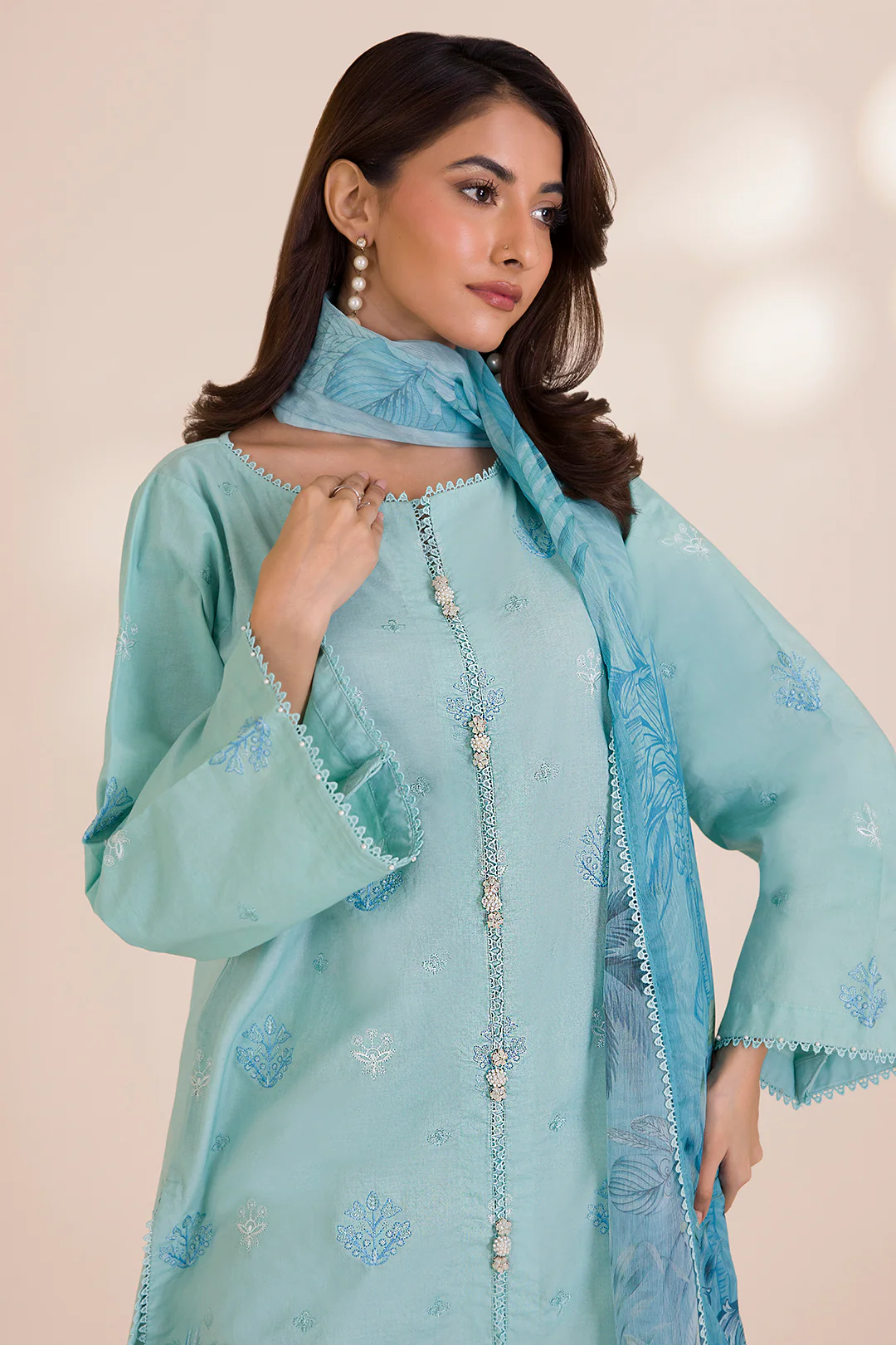 Embroidered Shirt Shalwar Dupatta - 0680 - Image 3