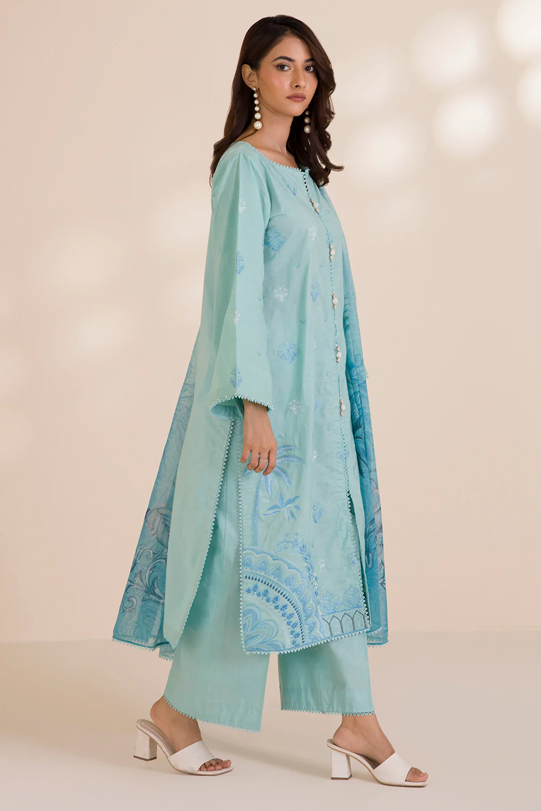 Embroidered Shirt Shalwar Dupatta - 0680 - Image 7