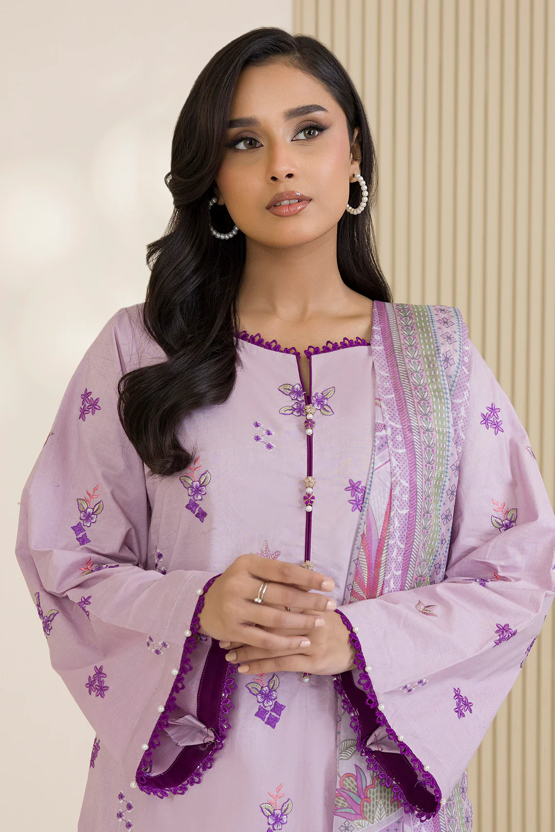 Embroidered Shirt Shalwar Dupatta - 0682 - Image 3