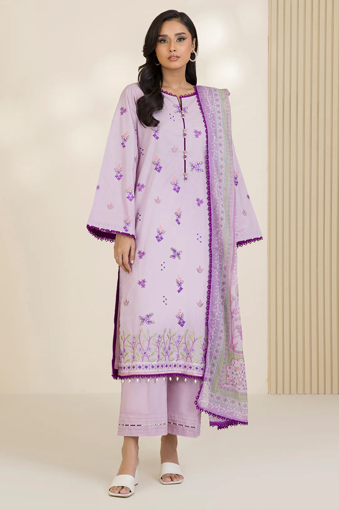 Embroidered Shirt Shalwar Dupatta - 0682 - Image 4