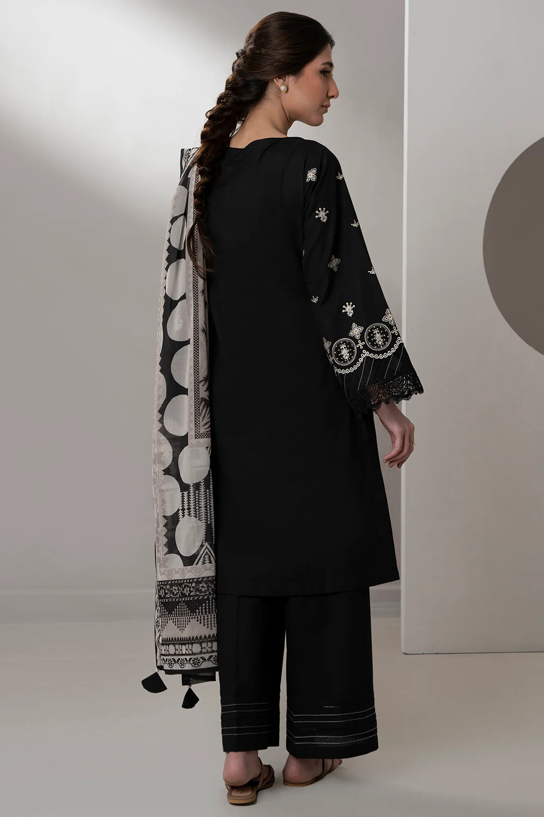 Embroidered Shirt Shalwar Dupatta - 0683 - Image 6